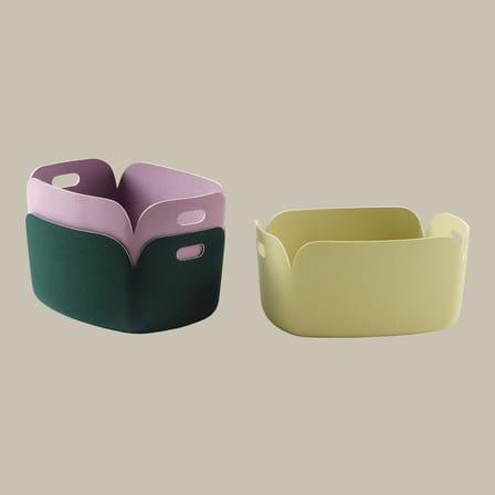 Basket Restore Fabric Green / 35 x 48 cm - Recycled Felt - Muuto | Green-Beige - View 3