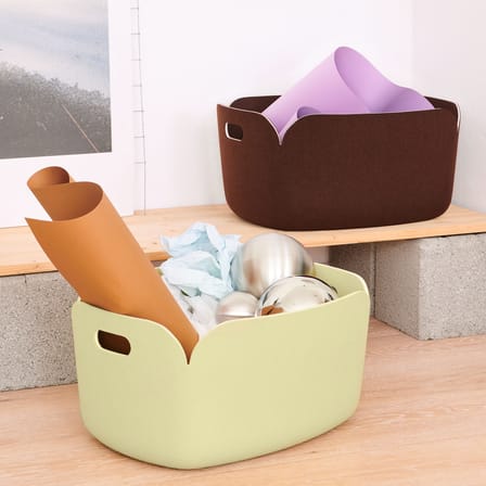 Basket Restore Fabric Green / 35 x 48 cm - Recycled Felt - Muuto | Green-Beige - View 2