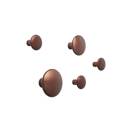 Set of 5 Wall Hooks The Dots Metal Large / Assorted Diameters - Muuto | Bronze Copper-Tone - View 1