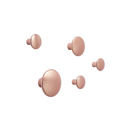 Set of 5 Wall Hook The Dots Metal Large / Assorted Diameters - Muuto | Pink - View 1