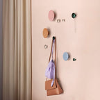 Set of 5 Wall Hook The Dots Metal Large / Assorted Diameters - Muuto | Pink - View 2