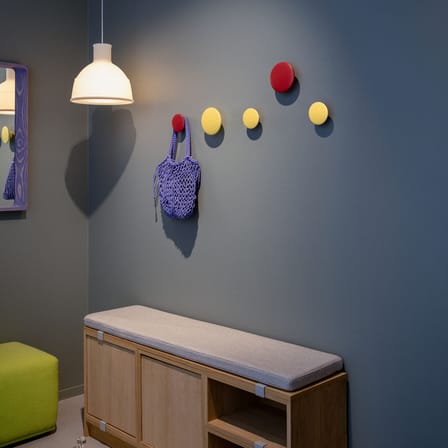 Wall Hook The Dots Wood Small Wood / Ø 9 cm - Limited Edition - Muuto | Butter Yellow - View 4