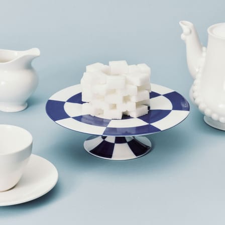 Cake Stand Fête des Bêtes Ceramic Blue / Ø 19,2 cm - Serax | White - Blue - View 3