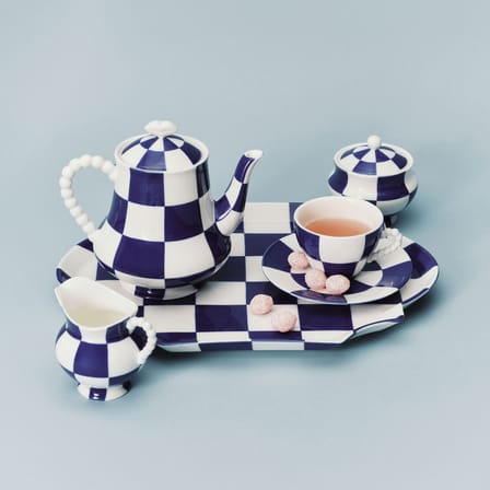 Serving Plate Fête des Bêtes Ceramic Blue / 36,6 x 26,5 cm - Serax | White - Blue - View 3