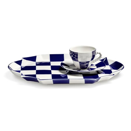 Serving Plate Fête des Bêtes Ceramic Blue / 36,6 x 26,5 cm - Serax | White - Blue - View 4