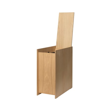 Wastebasket Sama Large Wood Natural / H 50 cm - Inner Plastic Bucket - Ferm Living | Wood Natural - Removable inner bucket : Black - View 2
