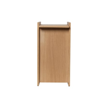 Wastebasket Sama Small Wood Natural / H 35 cm - Inner Plastic Bucket - Ferm Living | Wood Natural - Removable inner bucket : Black - View 1