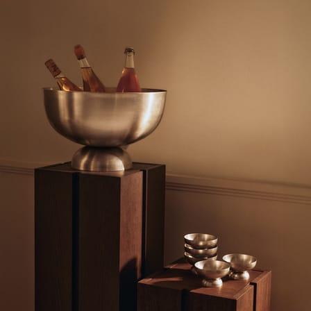 Champagne Bucket Tumbled Metal Silver / Ø 38 cm - 14,1 Liters - Ferm Living | Steel - View 3