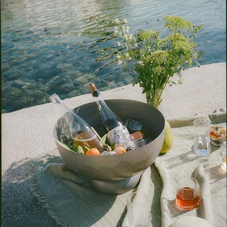 Champagne Bucket Tumbled Metal Silver / Ø 38 cm - 14,1 Liters - Ferm Living | Steel - View 2