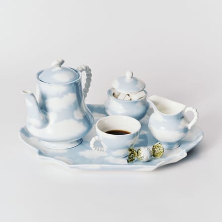 Sugar Bowl Rêves de Rêves Ceramic Blue - Serax | Sky Blue & White (Cloud pattern) - View 4