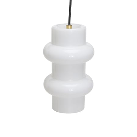Pendant Light Pilule Pendule Double Glass White / Ø 15 x H 25 cm - HÜBSCH | White, Gloss finish - Cable Black - View 2