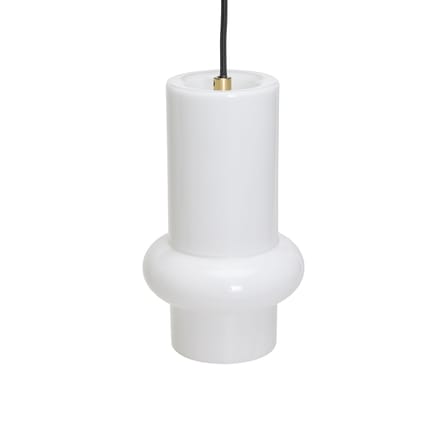 Pendant Light Pilule Pendule Down Glass White / Ø 15 x H 25 cm - HÜBSCH | White, Gloss finish - Cable Black - View 2