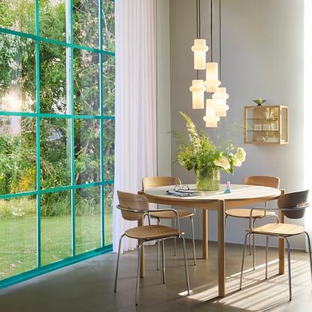 Pendant Light Pilule Pendule Down Glass White / Ø 15 x H 25 cm - HÜBSCH | White, Gloss finish - Cable Black - View 3