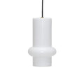 Pendant Light Pilule Pendule Down Glass White / Ø 15 x H 25 cm - HÜBSCH | White, Gloss finish - Cable Black - View 1