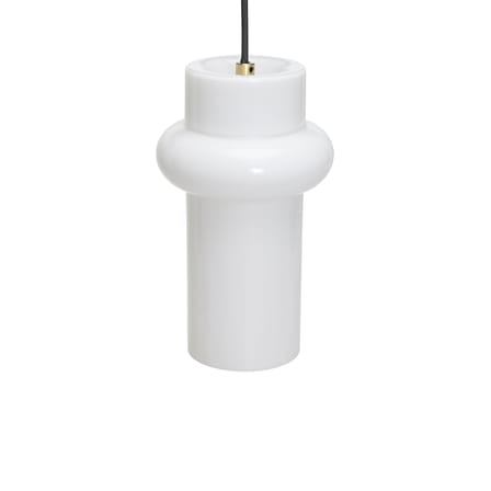 Pendant Light Pilule Pendule Up Glass White / Ø 15 x H 25 cm - HÜBSCH | White, Gloss finish - Cable Black - View 2