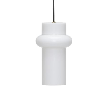 Pendant Light Pilule Pendule Up Glass White / Ø 15 x H 25 cm - HÜBSCH | White, Gloss finish - Cable Black - View 1