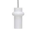 Pendant Light Pilule Pendule Up Glass White / Ø 15 x H 25 cm - HÜBSCH | White, Gloss finish - Cable Black - View 1