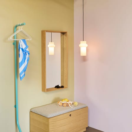 Pendant Light Pilule Pendule Up Glass White / Ø 15 x H 25 cm - HÜBSCH | White, Matte finish - Cable Black - View 3