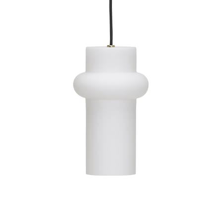 Pendant Light Pilule Pendule Up Glass White / Ø 15 x H 25 cm - HÜBSCH | White, Matte finish - Cable Black - View 1