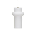 Pendant Light Pilule Pendule Up Glass White / Ø 15 x H 25 cm - HÜBSCH | White, Matte finish - Cable Black - View 1