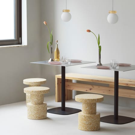 Stool Bit / H 42 cm - Recycled - Normann Copenhagen | Mustard Speckled White - View 2