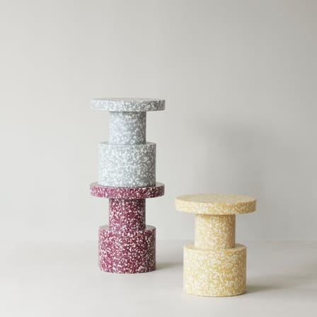 Stool Bit / H 42 cm - Recycled - Normann Copenhagen | Mustard Speckled White - View 4