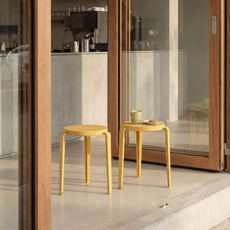 Stackable Stool Lou Chroma Wood Yellow / Certified Wood - TIPTOE | Brioche Yellow - View 3