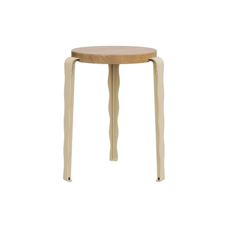 Stackable Stool Lou Vague by Uchronia / Oak - TIPTOE | Seat : Oak Natural / Legs : Beige - View 1
