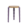 Stackable Stool Lou Vague by Uchronia / Oak - TIPTOE | Seat : Oak Natural / Legs : Purple - View 1