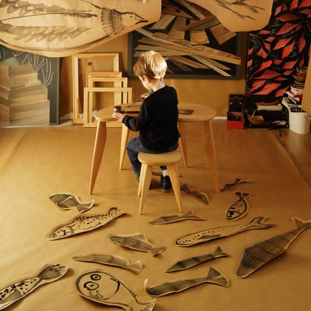 Kids Stool Feve Wood Natural - Ferm Living | Ash Natural - View 3