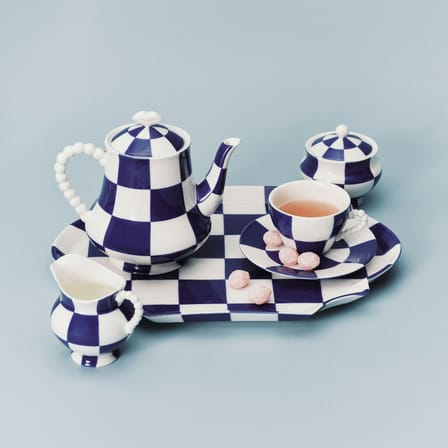 Set of 2 Cups and Saucers Fête des Bêtes - Serax | White - Blue - View 3