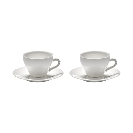 Set of 2 Cups and Saucers Perle Fine - Serax | White - View 1