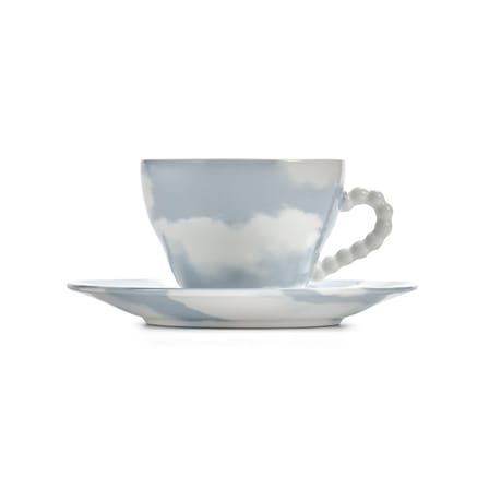 Set of 2 Cups and Saucers Rêves de Rêves - Serax | Sky Blue & White (Cloud pattern) - View 2