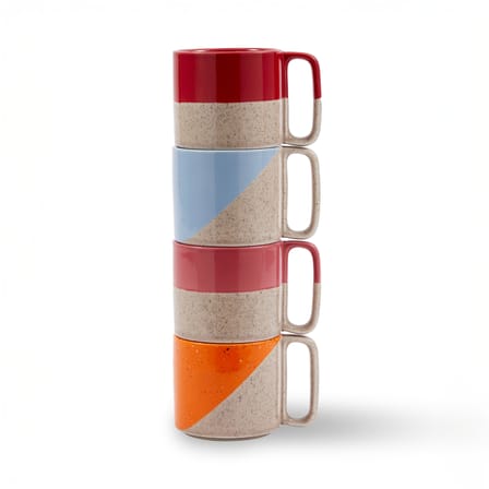 Cup / Set of 4 Cups Stackable - 320 ml - Pols Potten - POLSPOTTEN | Multicolor - View 2