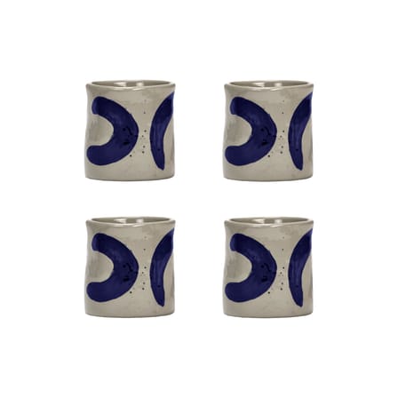 Set of 4 Cups Sophia / Hand-Painted - Serax | Beige - Blue - View 1