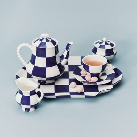 Teapot Fête des Bêtes Ceramic Blue - Serax | White - Blue - View 3