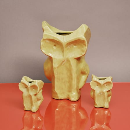 Vase After Midnight Owl Ceramic Yellow / Small - H 23 cm - Serax - View 4