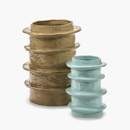 Vase Molly 03 Ceramic Blue / Ø 20.5 x H 29 cm - Serax | Light Blue - View 3